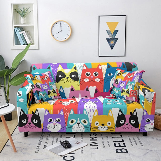 Elastic Sofa Cover Cartoon Animal Printed Sofa Slipcover Corner Sofa Cover for Living Room Couch Cover for sofas Sofa Protector