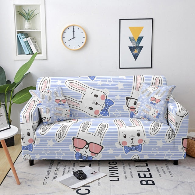 Elastic Sofa Cover Cartoon Animal Printed Sofa Slipcover Corner Sofa Cover for Living Room Couch Cover for sofas Sofa Protector