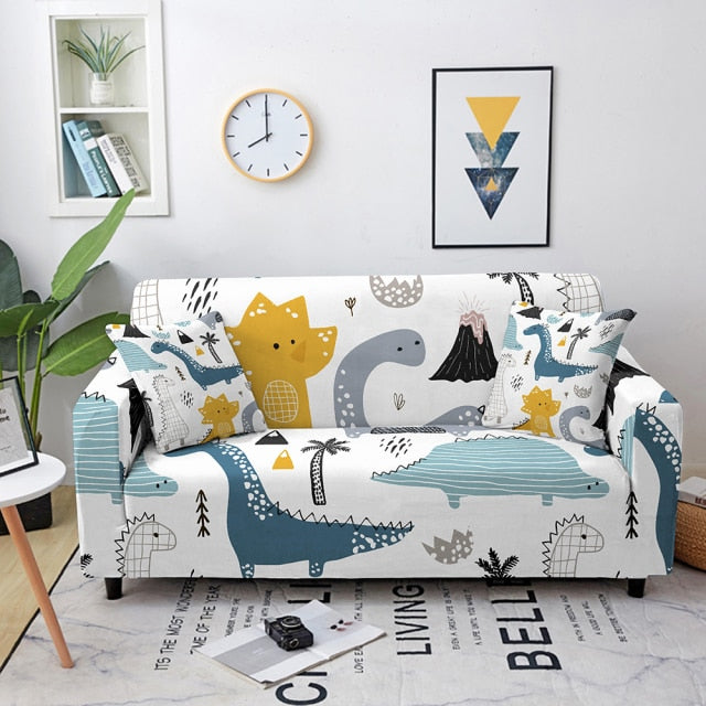 Elastic Sofa Cover Cartoon Animal Printed Sofa Slipcover Corner Sofa Cover for Living Room Couch Cover for sofas Sofa Protector