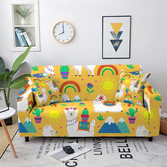 Elastic Sofa Cover Cartoon Animal Printed Sofa Slipcover Corner Sofa Cover for Living Room Couch Cover for sofas Sofa Protector