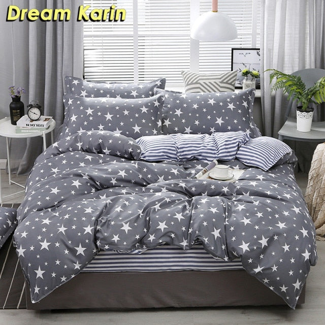 Nordic Simple Bedding Set Adult Duvet Cover Sets Bedclothes Bed Linen Sheet Single Double Queen King size Qulit Covers 240/220
