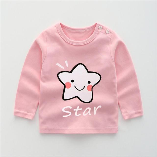 Baby Children's Clothing Cotton Long-sleeved T-shirt Korean Version Cute Tops Tee Underwear Soft Casual Bottoming Shirt