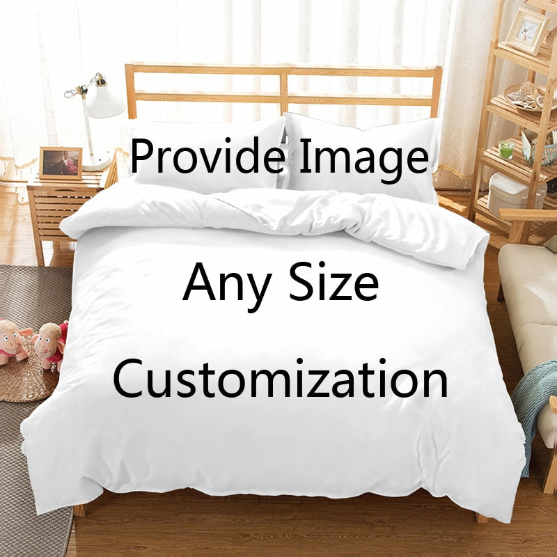 Luxury 3D Personalized Customization Print 2/3Pcs Comfortable Duvet Cover PillowCase Bedding Sets