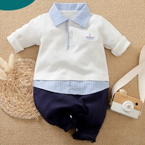 Baby Boy Romper Kids Summer Spring 0-24M Age Infant Gentleman Toddler Newborn Outfits Baby Girls Clothes
