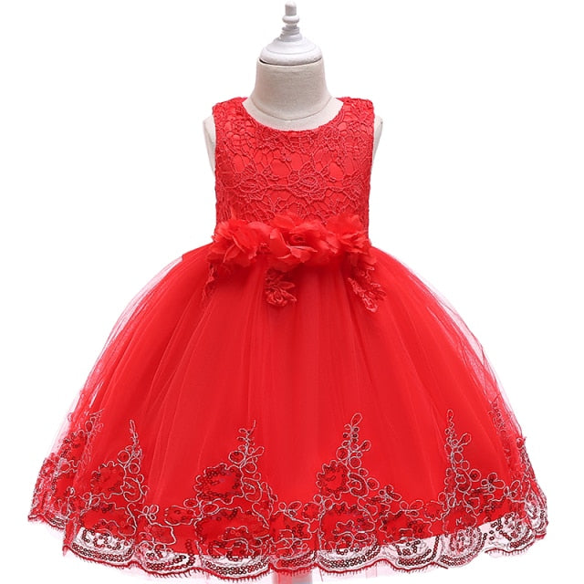 Girl Summer Lace Princess Dress Children Floral Gown Dresses For Girls Clothing Kids Birthday Party Tutu Custome Vestidos