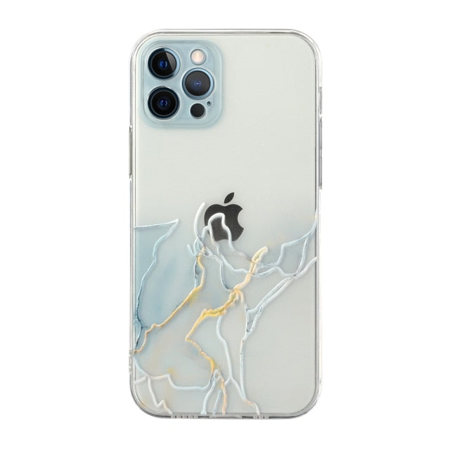 Case IMD Bling Marble Soft Transparent Cover Funda Housing Rainbow