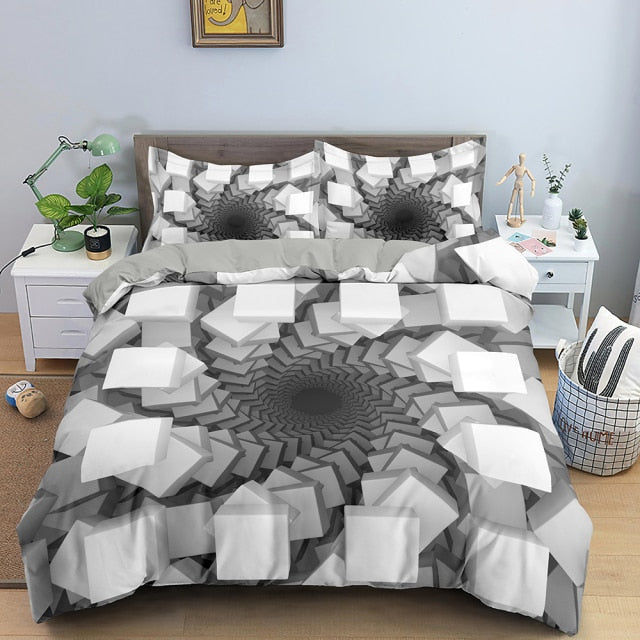3D Duvet Cover Psychedelic Twin Bedding Set Luxury Quilt Cover With Zipper Closure 2/3pcs Queen Size Comforter Sets
