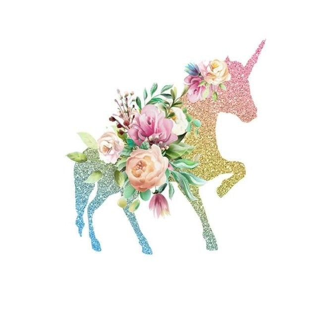 Cartoon Girl Applique Iron-On Transfers For Clothing Stickers Fashion Butterfly Thermal Heat Transfer For Kids Clothes