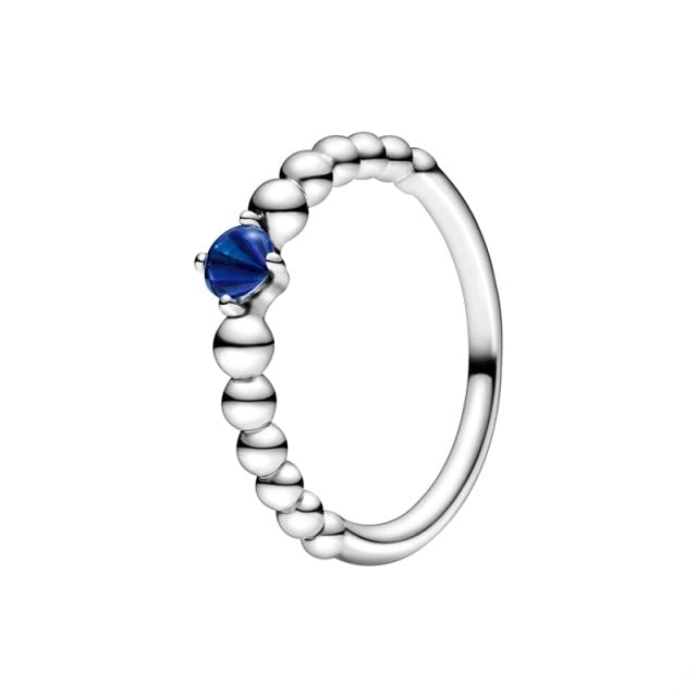 The New Silver Color Style Rings Flower Feather Beaded Heart Moon Sparkling Rings Women Europe 925 Silver Jewelry