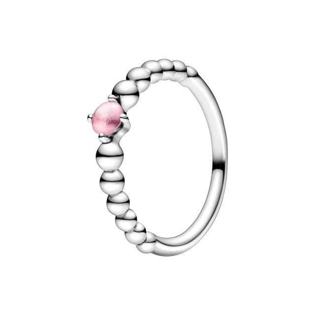 The New Silver Color Style Rings Flower Feather Beaded Heart Moon Sparkling Rings Women Europe 925 Silver Jewelry