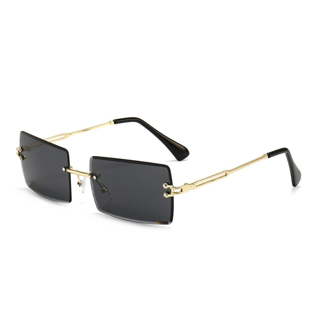 Sunglow Rimless Sunglasses Women 2021,Fashion Designer Square Sun Glasses,Summer Decorative Frameless Eyeglasses,Accessories