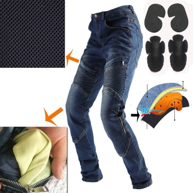 Men Motorcycle Pants Motorcycle Jeans Protective Gear Riding Touring Black Motorbike Trousers Blue Motocross Jeans