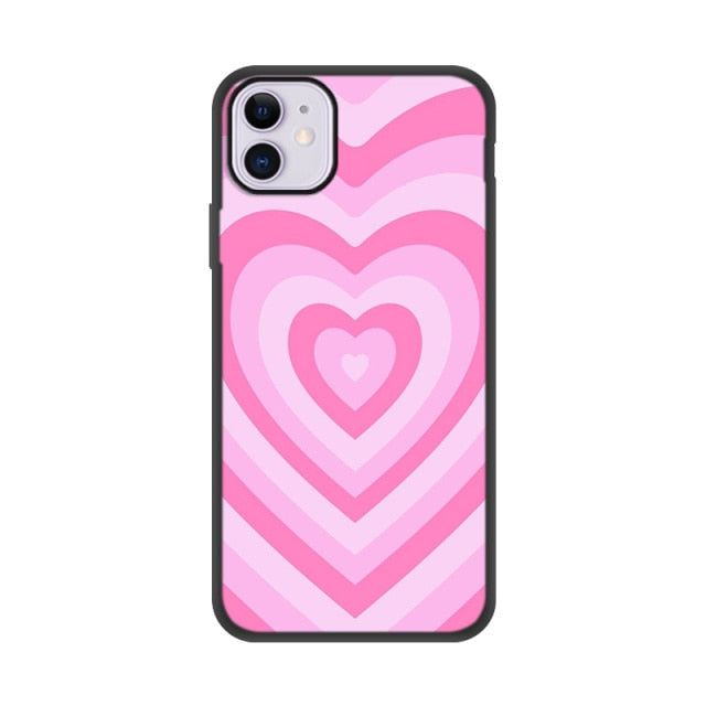 Heart Circle Case Iphone Max X 12 Mini 6 6S SE 2020 SE2 Cover Shell Iphone11 Funda Coque