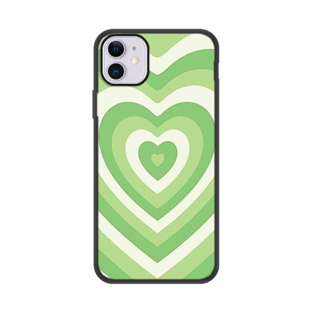 Heart Circle Case Iphone Max X 12 Mini 6 6S SE 2020 SE2 Cover Shell Iphone11 Funda Coque