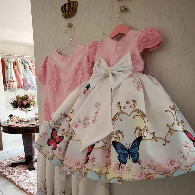 Fancy Baby Girls Dress New Year Party Evening Gowns Elegant Princess Dress Ball Gowns Wedding Kids Dresses For Girls