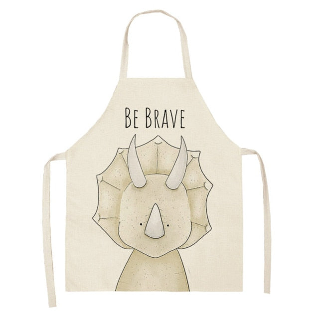 Kitchen Cooking Apron Animal Print Aprons For Lion Elk Bear Fox Women Sleeveless Biking Bibs Pinafores Children Apron Home Bib