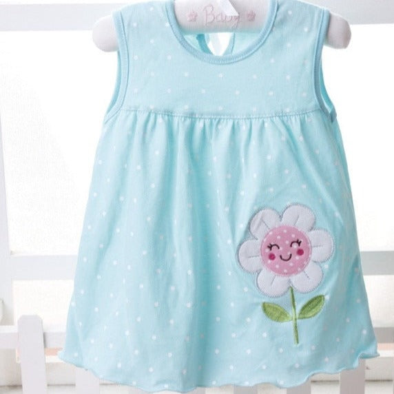 0-24M New borns Cotton Flower Dresses, Baby Girls Summer Multi Pattern Clothes