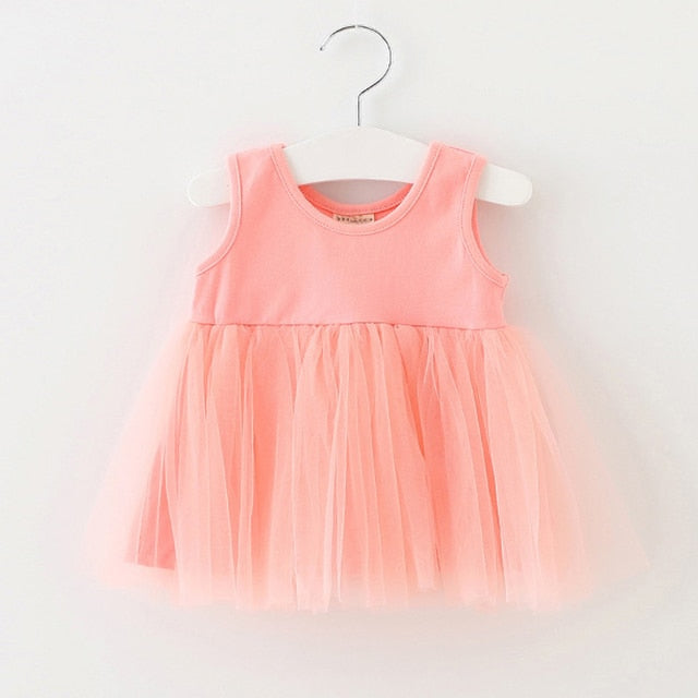 Sleeveless Strap Tulle Baby Girl Dress First Birthday Girl Party Princess Dress Toddler Girl Clothes