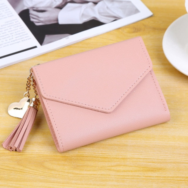 Fashionable New Women Long Wallets Pure Color Wool Ball Bow Clutch Bag Women&#39;s Long Bag Card Bag Coin Purse