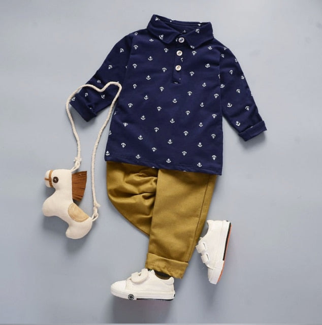 Baby Boy Sports Suit Clothing Sets Kids Floral Clothes For Birthday Formal Outfits Suit Fashion Tops Shirt + Pants 3pcs