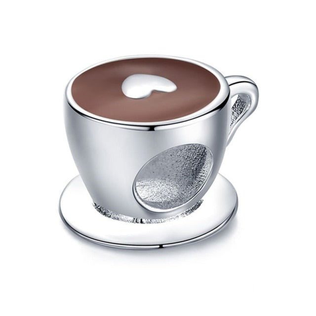 925 Pink Enamel Lotus Charms Beads Fit Bracelet For Women Jewelry Making