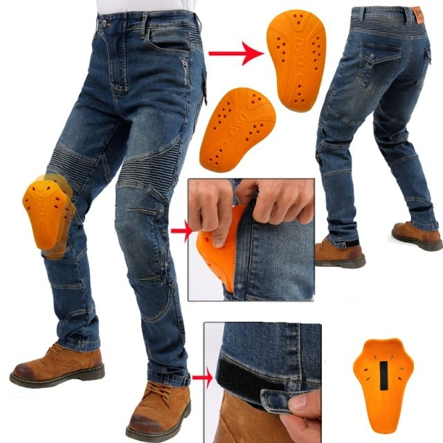 Men Motorcycle Pants Motorcycle Jeans Protective Gear Riding Touring Black Motorbike Trousers Blue Motocross Jeans