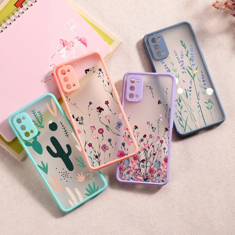 S21 Case for Samsung A52 Case A12 A51 A32 Flower Cover Samsung Galaxy A52S S21 Ultra S20 FE Plus A22 A50 A72 A31 A71 A21S Fundas