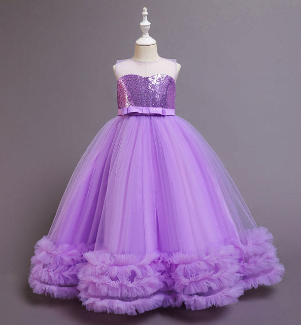 Carnival Children Princess Gown Bridesmaid Clothing Wedding Party Long Dresses For Girls Costume
