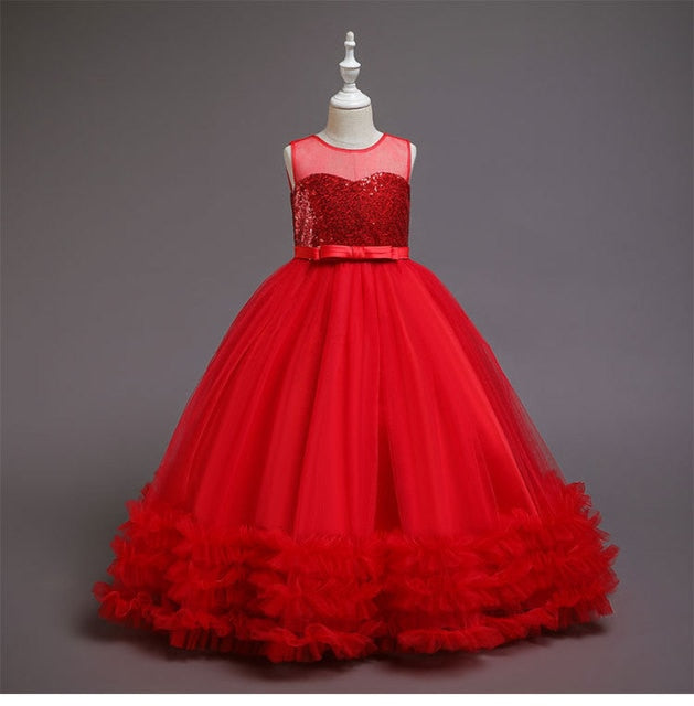 Carnival Children Princess Gown Bridesmaid Clothing Wedding Party Long Dresses For Girls Costume