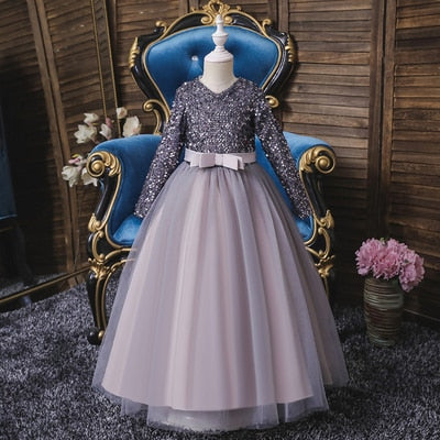 Carnival Children Princess Gown Bridesmaid Clothing Wedding Party Long Dresses For Girls Costume