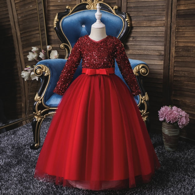 Carnival Children Princess Gown Bridesmaid Clothing Wedding Party Long Dresses For Girls Costume