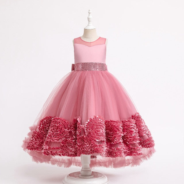 Carnival Children Princess Gown Bridesmaid Clothing Wedding Party Long Dresses For Girls Costume