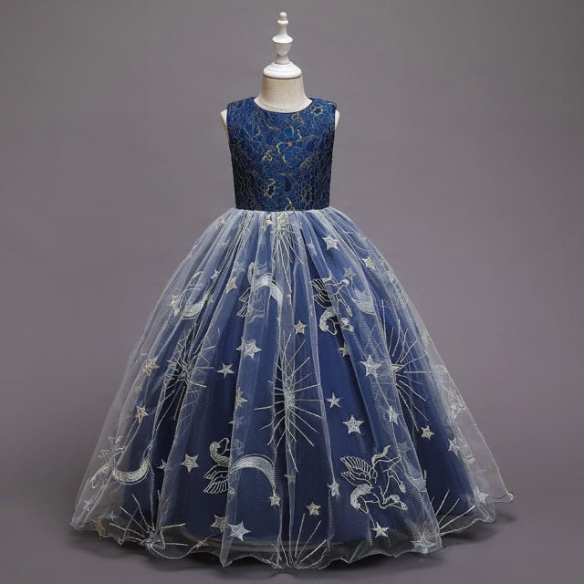 Carnival Children Princess Gown Bridesmaid Clothing Wedding Party Long Dresses For Girls Costume