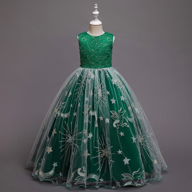 Carnival Children Princess Gown Bridesmaid Clothing Wedding Party Long Dresses For Girls Costume