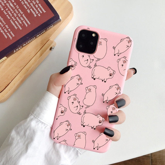 New Year Gift Cartoon Soft TPU Candy Cases Silicone Phone Case for iPhone 12 13 Pro Max 6 XR XS  11 7 8 Plus SE2 Cover