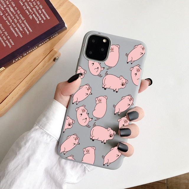 New Year Gift Cartoon Silicone  12 13 Pro Max 6 XR XS Soft TPU Candy Cases for iPhone 11 7 8 Plus SE2 Cover