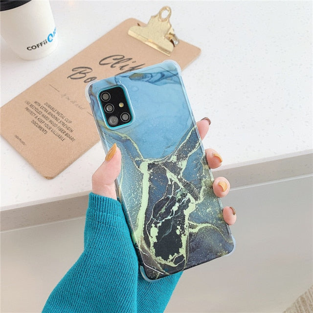 Luxury Marble Case Samsung Galaxy S20 FE Note 20 Ultra A51 A71 S10 Note 10 Plus A50 A10 A20 S21 S22 Silicon Shockproof Cover