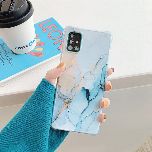 Luxury Marble Case Samsung Galaxy S20 FE Note 20 Ultra A51 A71 S10 Note 10 Plus A50 A10 A20 S21 S22 Silicon Shockproof Cover