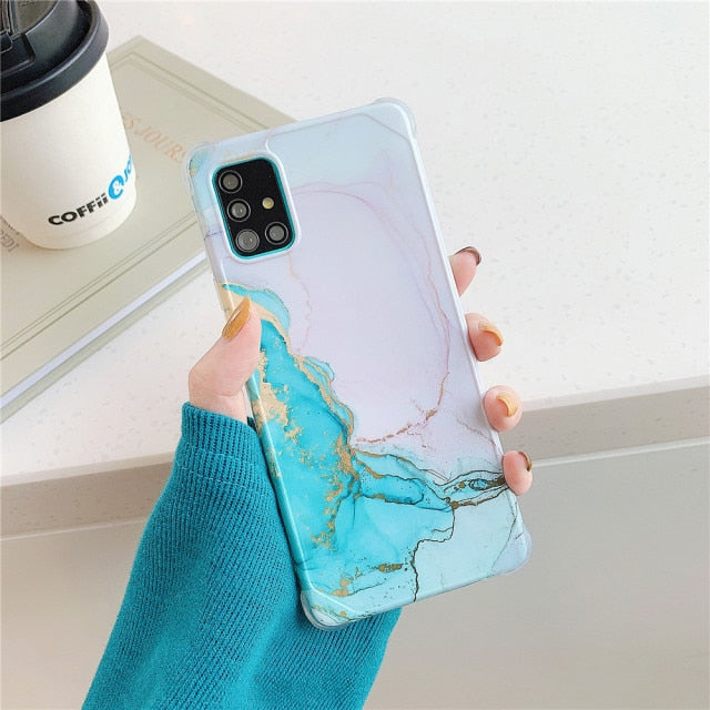 Luxury Marble Case Samsung Galaxy S20 FE Note 20 Ultra A51 A71 S10 Note 10 Plus A50 A10 A20 S21 S22 Silicon Shockproof Cover