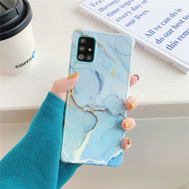 Luxury Marble Case Samsung Galaxy S20 FE Note 20 Ultra A51 A71 S10 Note 10 Plus A50 A10 A20 S21 S22 Silicon Shockproof Cover