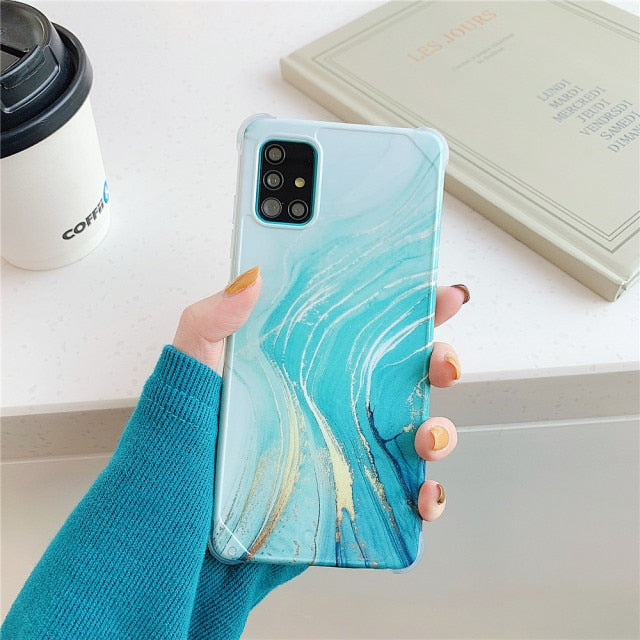 Luxury Marble Case Samsung Galaxy S20 FE Note 20 Ultra A51 A71 S10 Note 10 Plus A50 A10 A20 S21 S22 Silicon Shockproof Cover
