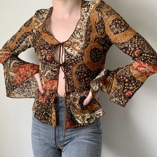 E-girl Graphic Print T-shirt 2000s Retro Y2K Fairy Grunge Autumn Spring Crop Top Women Tee Shirt Female Harajuku Streetwear