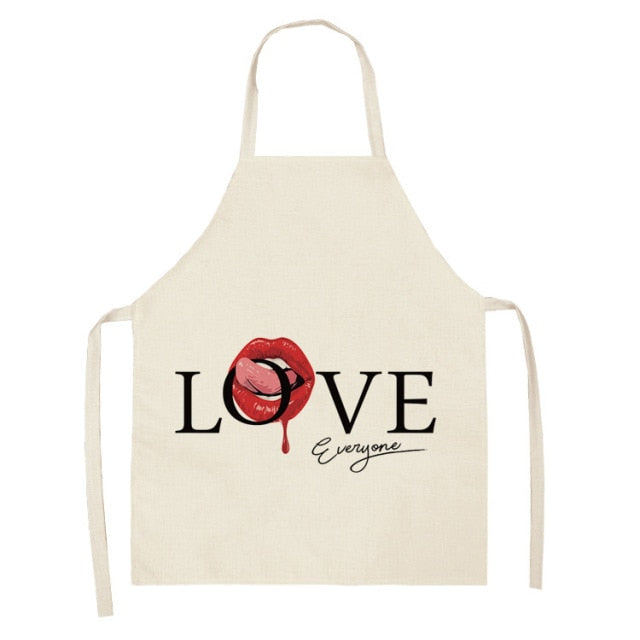 Nail Polish Lipstick Beauty Kitchen Women Apron Household Cleaning Cotton Linen Pinafore Salon Home Cooking Baking Adult BIb