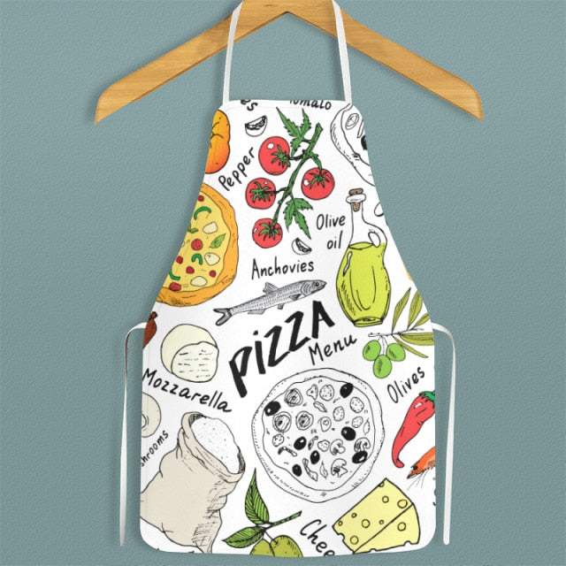 Hamburger and Sweet Food Printed Apron Waterproof Oil-proof For Femme Men Wipeable Household Tablier Cuisine Baking Accessory