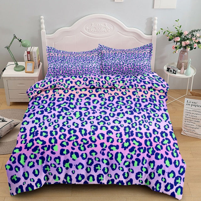 Leopard Pattern Bedding Set Single Twin Double Queen King Cal King Size Bed Linen Set