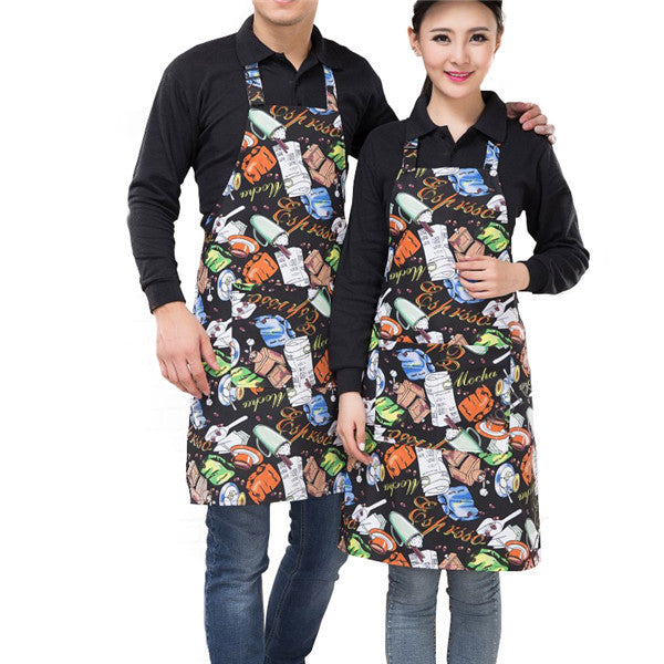 Adjustable Chili Pattern Apron Chef Waiter Kitchen Cook Apron With Pockets Polyester Halter Bib Delantal Cocina For Man Woman
