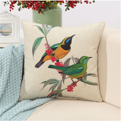 Birds Print Cushions No inner Design Flower Polyester Home Decor Sofa Car Seat Decorative Throw Pillow