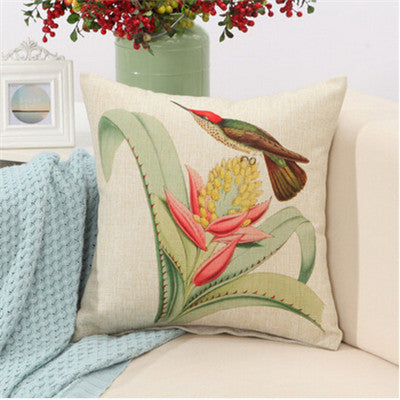 Birds Print Cushions No inner Design Flower Polyester Home Decor Sofa Car Seat Decorative Throw Pillow
