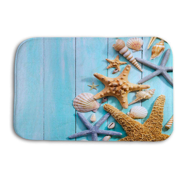 Creative Sea Pattern 3D Printed Hallway Entrance Outdoor Floor Mats Children Rooms Rug Kitchen Bath Carpets Outdoor Home Decor