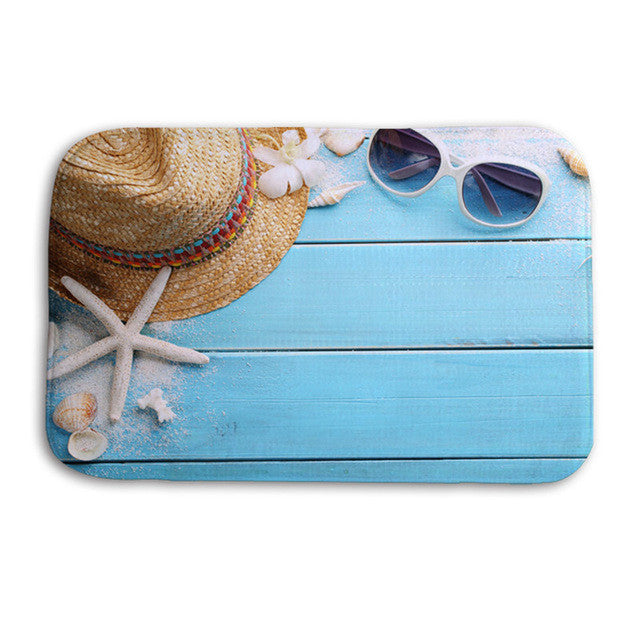 Creative Sea Pattern 3D Printed Hallway Entrance Outdoor Floor Mats Children Rooms Rug Kitchen Bath Carpets Outdoor Home Decor